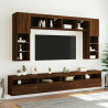 Ścienna szafka TV z LED, brązowy dąb, 60x30x40 cm