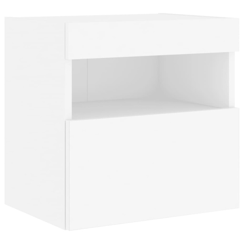 Ścienna szafka TV z LED, biała, 40x30x40 cm