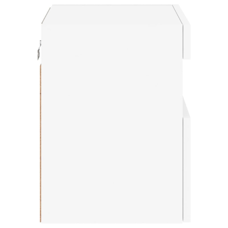 Ścienna szafka TV z LED, biała, 40x30x40 cm