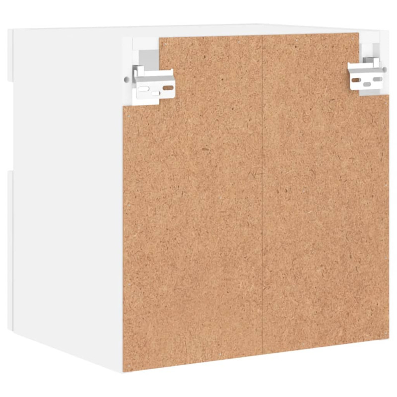 Ścienna szafka TV z LED, biała, 40x30x40 cm