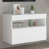 Ścienna szafka TV z LED, biała, 60x30x40 cm