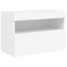 Ścienna szafka TV z LED, biała, 60x30x40 cm