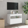 Ścienna szafka TV z LED, biała, 60x30x40 cm