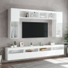 Ścienna szafka TV z LED, biała, 60x30x40 cm