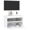 Ścienna szafka TV z LED, biała, 60x30x40 cm
