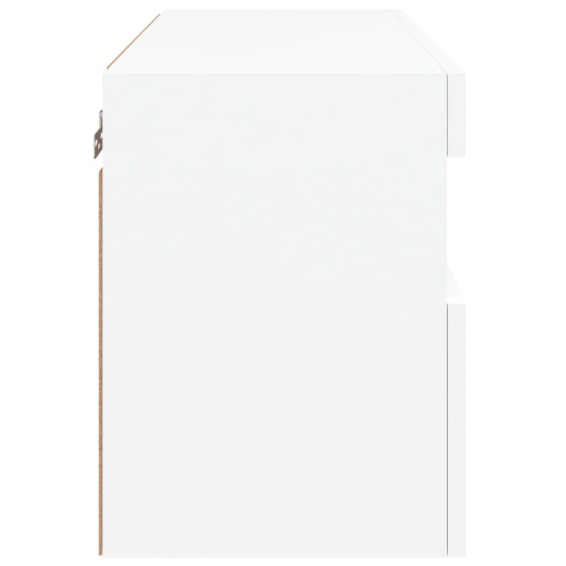 Ścienna szafka TV z LED, biała, 60x30x40 cm