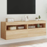 Ścienne szafki TV z LED, 2 szt., dąb sonoma, 60x30x40 cm