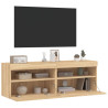 Ścienne szafki TV z LED, 2 szt., dąb sonoma, 60x30x40 cm
