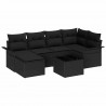 Zestaw Sof na Ogród z przechowywaniem 7 pcs Czarny polirattan