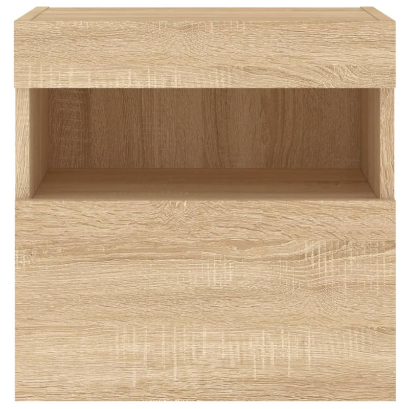 Ścienne szafki TV z LED, 2 szt., dąb sonoma, 40x30x40 cm