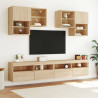 Ścienna szafka TV z LED, dąb sonoma, 100x30x40 cm