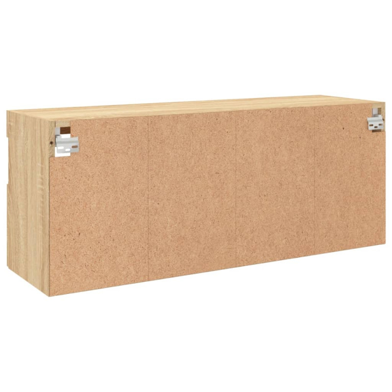 Ścienna szafka TV z LED, dąb sonoma, 100x30x40 cm