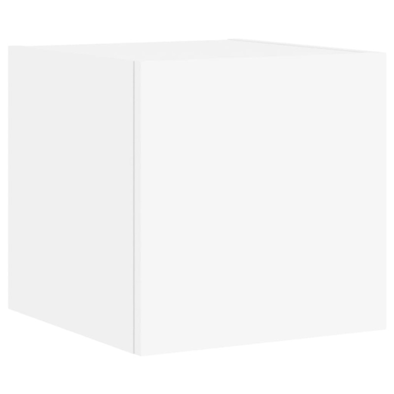 Ścienna szafka TV z LED, biała, 30,5x35x30 cm