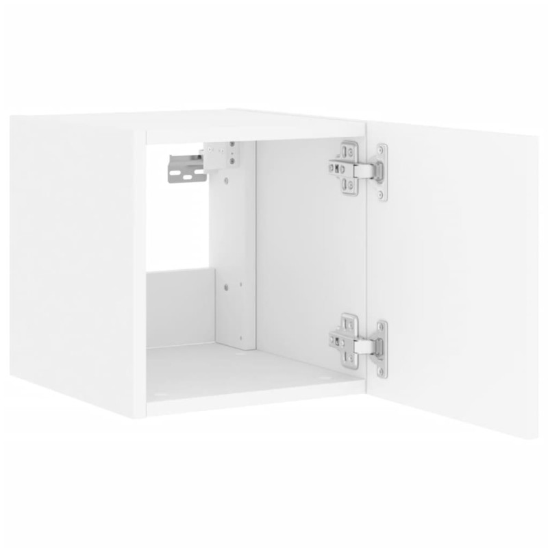 Ścienna szafka TV z LED, biała, 30,5x35x30 cm