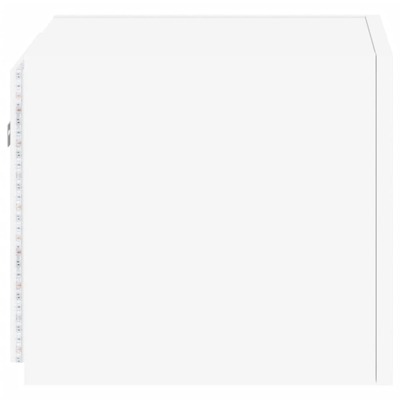 Ścienna szafka TV z LED, biała, 30,5x35x30 cm