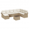 Zestaw Sof na Ogród z poduszką 9 pcs Brązowy Polirattan