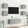 Ścienna szafka TV z LED, szarość betonu, 30,5x35x30 cm