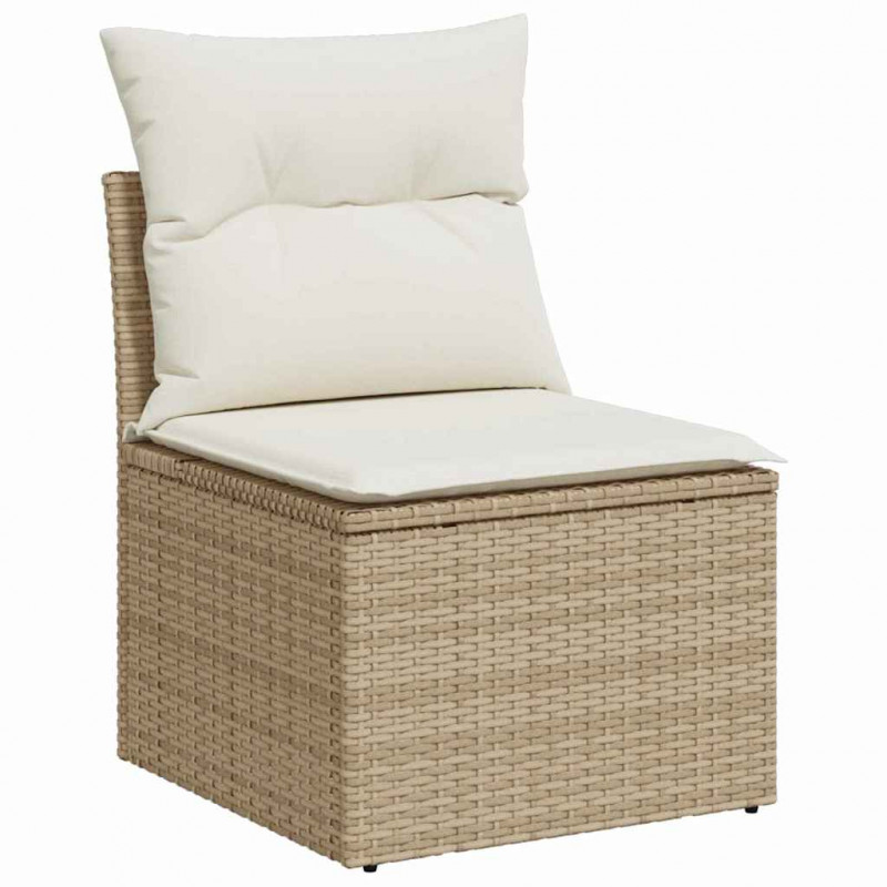 Zestaw Sof na Ogród z poduszką 7 pcs Beżowy Polirattan