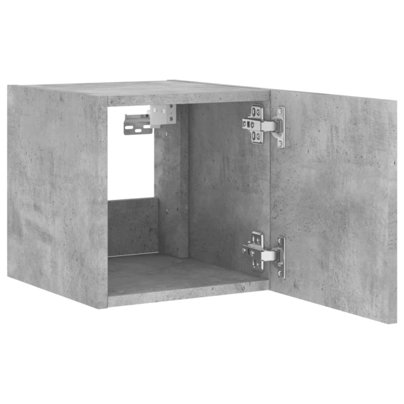 Ścienna szafka TV z LED, szarość betonu, 30,5x35x30 cm