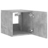 Ścienna szafka TV z LED, szarość betonu, 30,5x35x30 cm