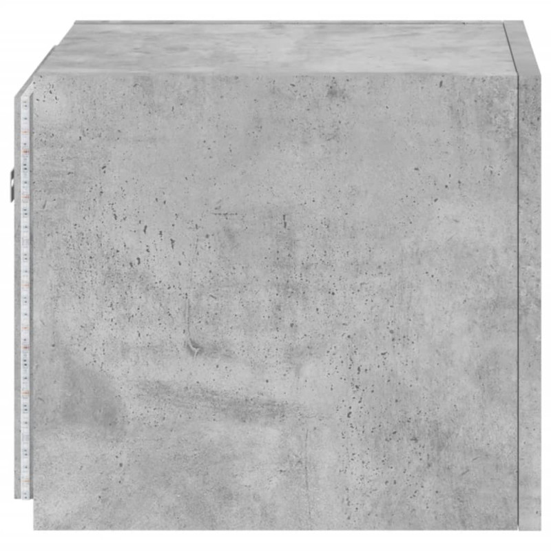 Ścienna szafka TV z LED, szarość betonu, 30,5x35x30 cm