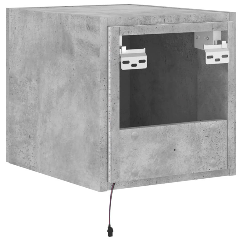 Ścienna szafka TV z LED, szarość betonu, 30,5x35x30 cm