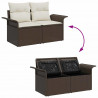 Zestaw Sof na Ogród z przechowywaniem 10 pcs Brązowy polirattan