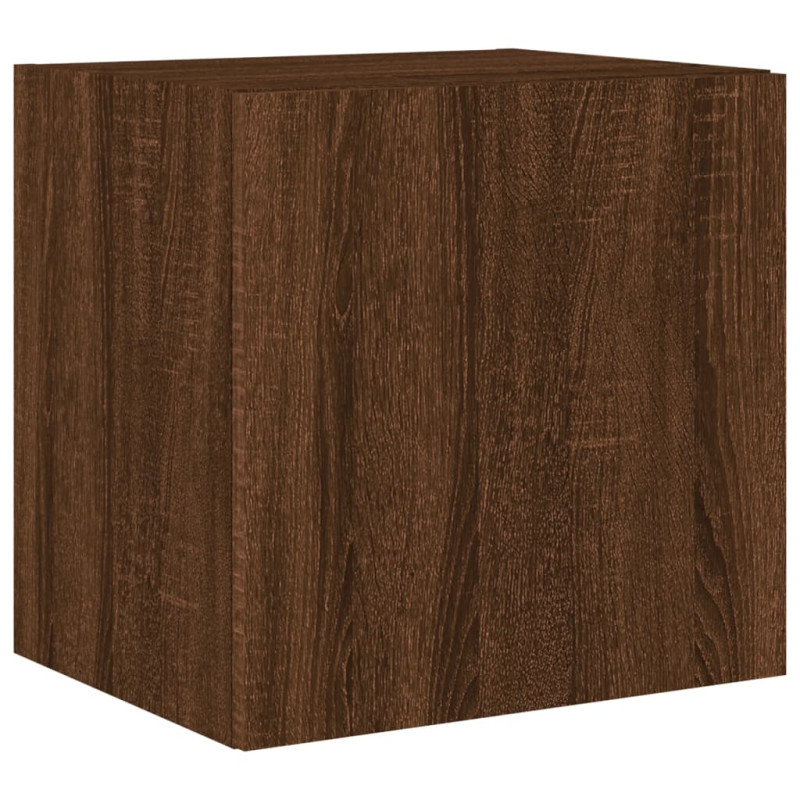 Ścienna szafka TV z LED, brązowy dąb, 40,5x35x40 cm
