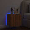 Ścienna szafka TV z LED, brązowy dąb, 40,5x35x40 cm