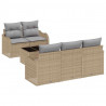 Zestaw Sof na Ogród z poduszką z poduszką 6 pcs Beżowy i szary