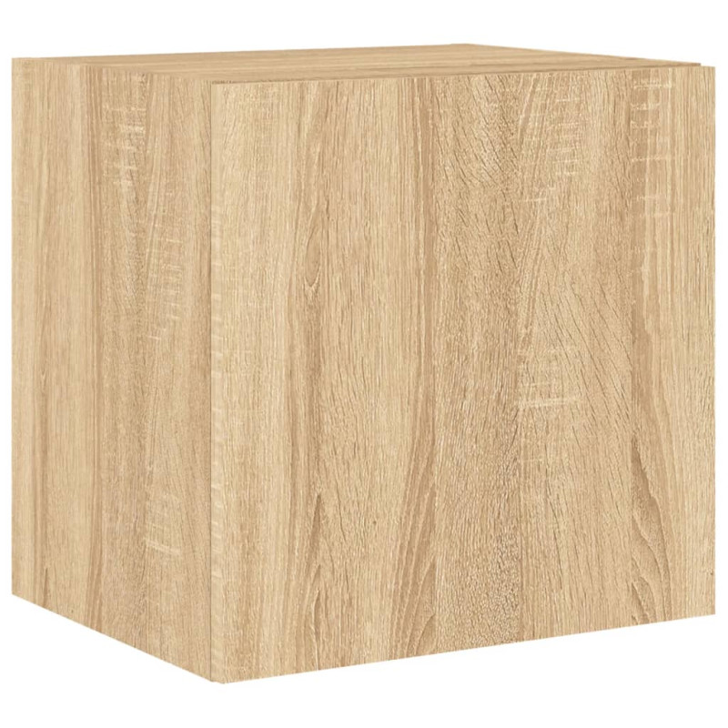 Ścienne szafki TV z LED, 2 szt., dąb sonoma, 40,5x35x40 cm