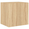 Ścienne szafki TV z LED, 2 szt., dąb sonoma, 40,5x35x40 cm