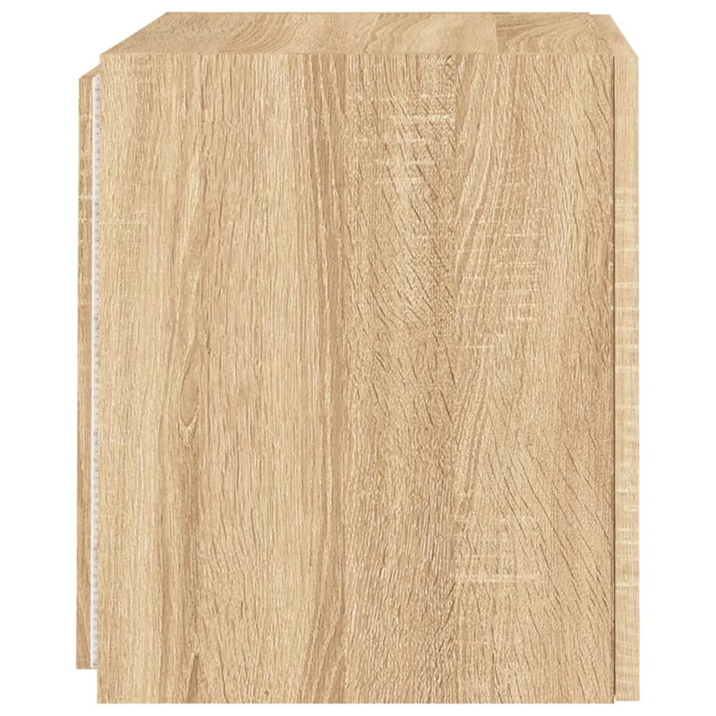 Ścienne szafki TV z LED, 2 szt., dąb sonoma, 40,5x35x40 cm