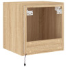 Ścienne szafki TV z LED, 2 szt., dąb sonoma, 40,5x35x40 cm