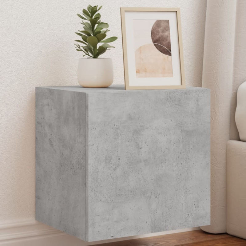 Ścienne szafki TV z LED, 2 szt., szarość betonu, 40,5x35x40 cm
