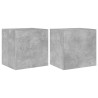 Ścienne szafki TV z LED, 2 szt., szarość betonu, 40,5x35x40 cm