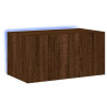 Ścienna szafka TV z LED, brązowy dąb, 60x35x31 cm