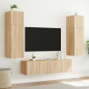 Ścienna szafka TV z LED, dąb sonoma, 80x35x31 cm
