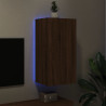 Ścienna szafka TV z LED, brązowy dąb, 40,5x35x80 cm