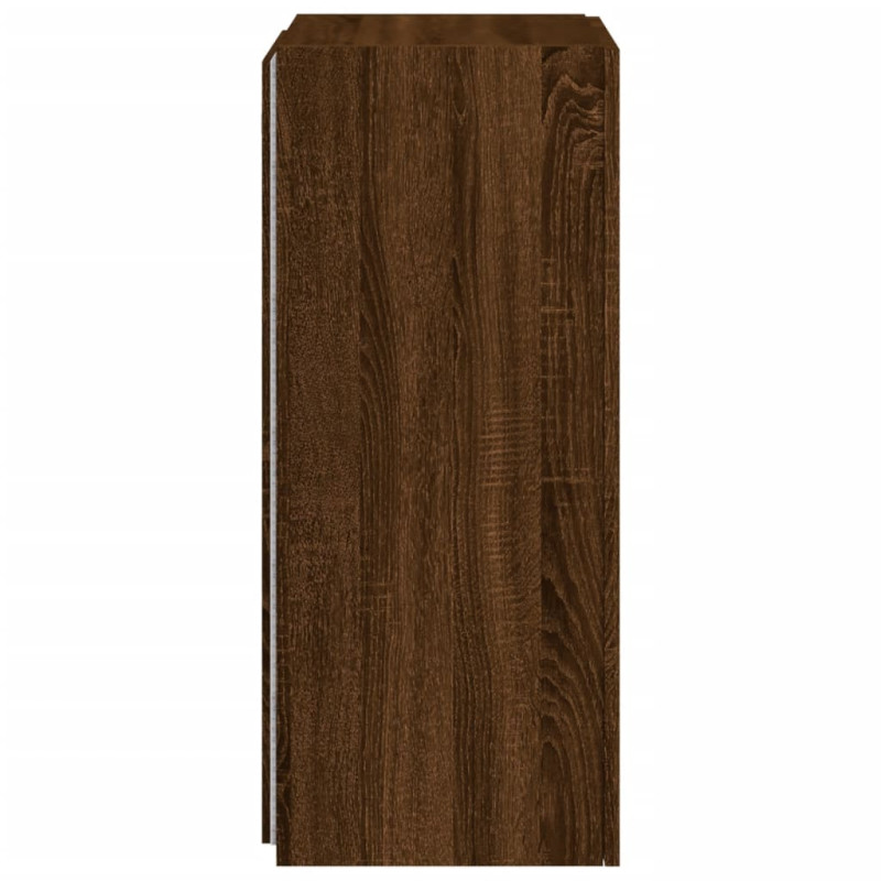 Ścienna szafka TV z LED, brązowy dąb, 40,5x35x80 cm