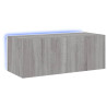 Ścienna szafka TV z LED, szary dąb sonoma, 80x35x31 cm