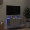 Ścienna szafka TV z LED, szary dąb sonoma, 80x35x31 cm