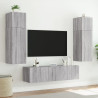 Ścienna szafka TV z LED, szary dąb sonoma, 80x35x31 cm