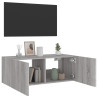 Ścienna szafka TV z LED, szary dąb sonoma, 80x35x31 cm