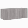 Ścienna szafka TV z LED, szary dąb sonoma, 80x35x31 cm
