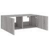 Ścienna szafka TV z LED, szary dąb sonoma, 80x35x31 cm