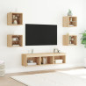 7-częściowy zestaw mebli TV z LED, dąb sonoma