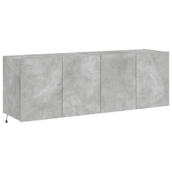Ścienne szafki TV z LED, 2 szt., szarość betonu, 60x35x41 cm