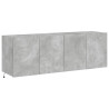Ścienne szafki TV z LED, 2 szt., szarość betonu, 60x35x41 cm