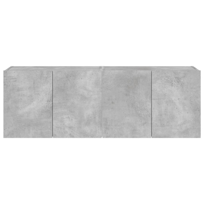 Ścienne szafki TV z LED, 2 szt., szarość betonu, 60x35x41 cm